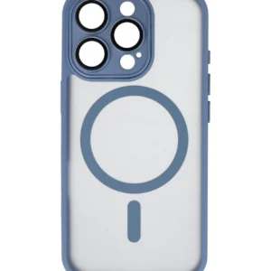 mat transparent met camera beschermer magsafe case voor iphone 16 pro blauw