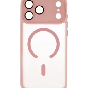 mat transparent met camera beschermer magsafe case voor iphone 17 pro roze