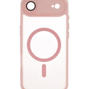 mat transparent met camera beschermer magsafe case voor iphone 17 air roze