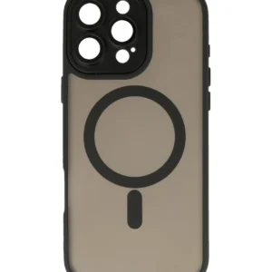 mat transparent met camera beschermer magsafe case voor iphone 16 pro zwart