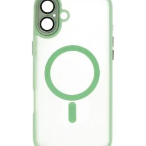 mat transparent met camera beschermer magsafe case voor iphone 16 groen