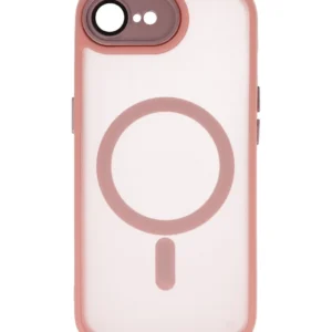 mat transparent met camera beschermer magsafe case voor iphone 16e roze