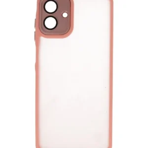 mat transparent met camera beschermer case voor samsung galaxy a07 roze