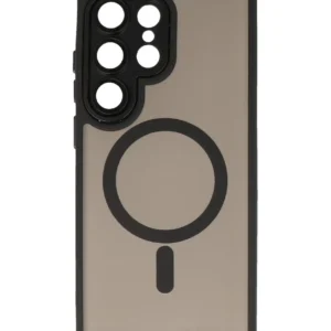 mat transparent met camera beschermer magsafe case voor samsung galaxy s25 ultra zwart