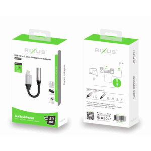 rixus rxmu07 lightning to 3.5mm headphone adaptor black